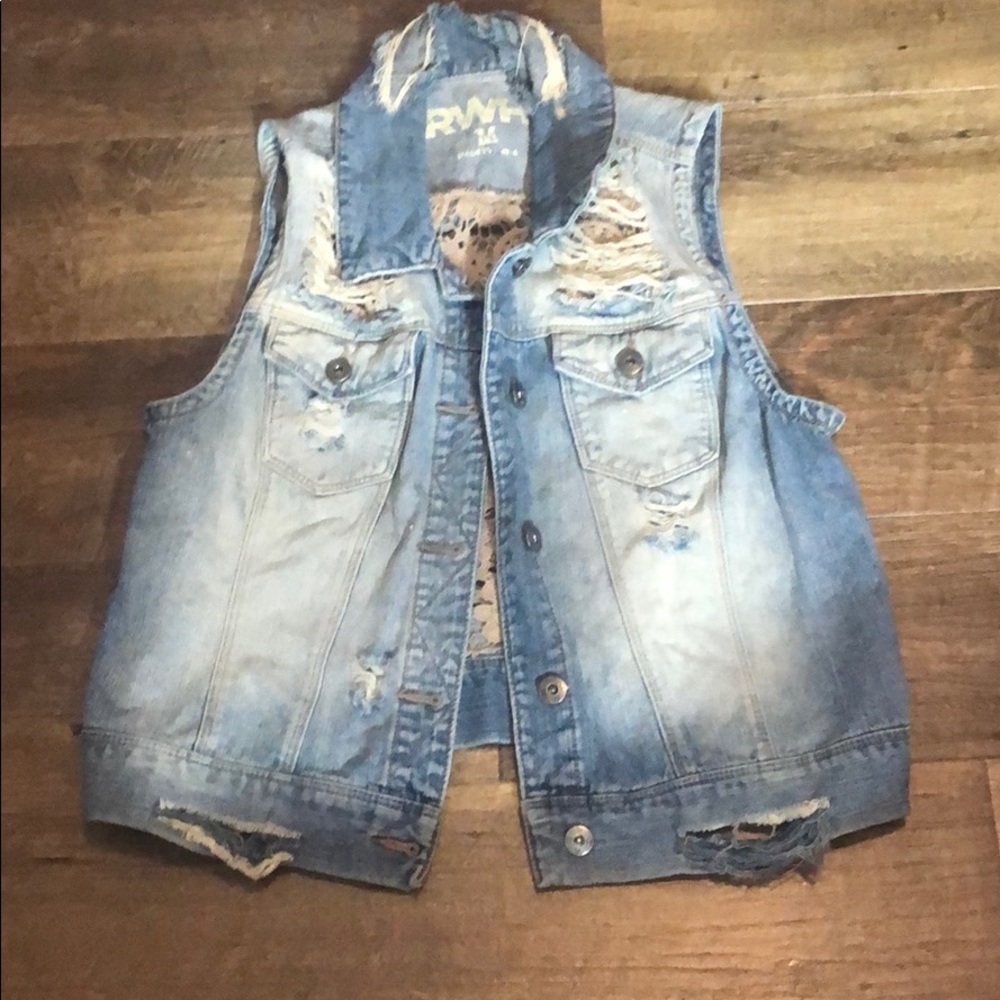 RWH Jean Jacket Vest Size M